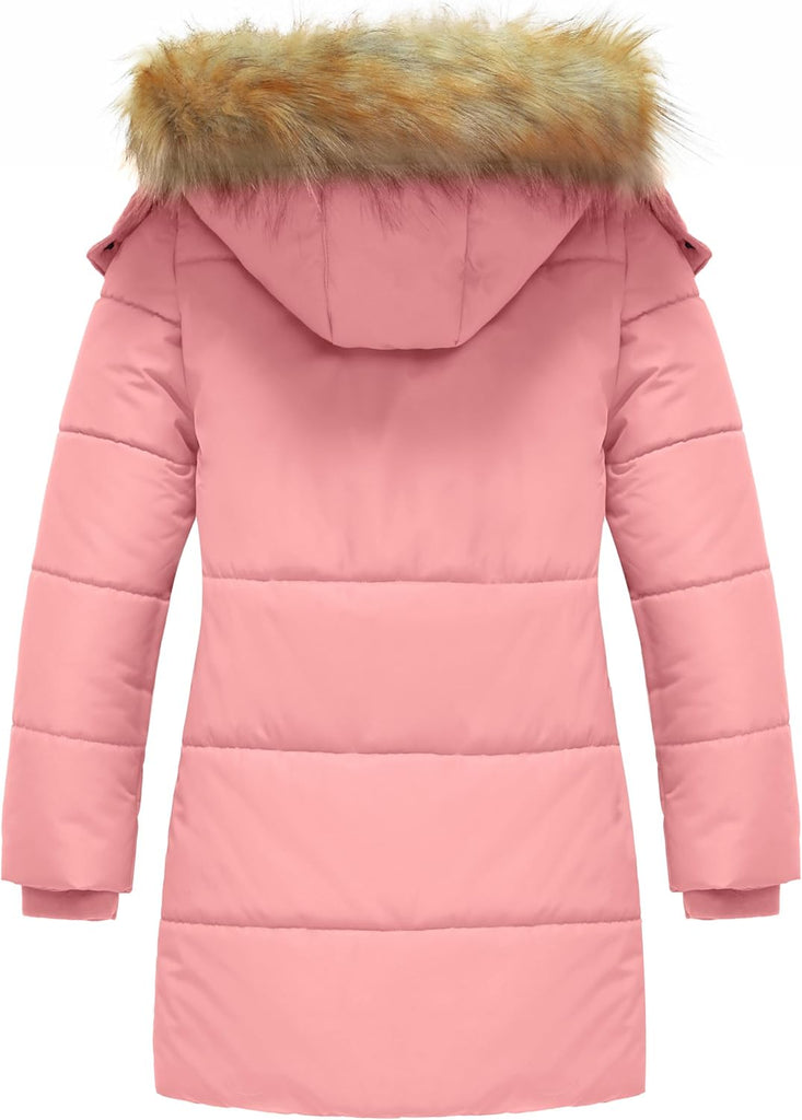 Girls' Waterproof Winter Coat Long Puffer Jacket Warm Parka Hooded