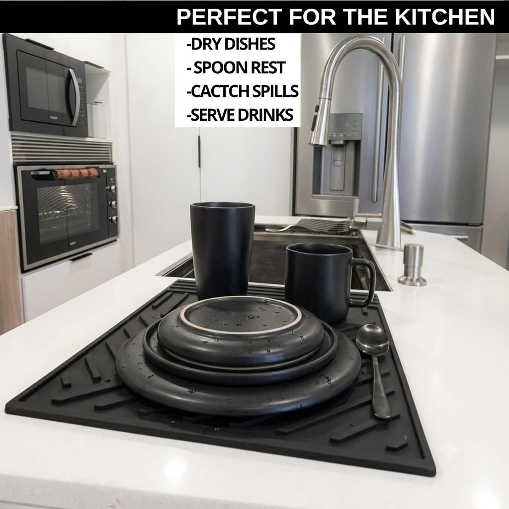 Large Silicone Trivet 16in x 12in hot Pads countertops mat with Modern Design, Heat Resistant for Hot Dishes, Dish