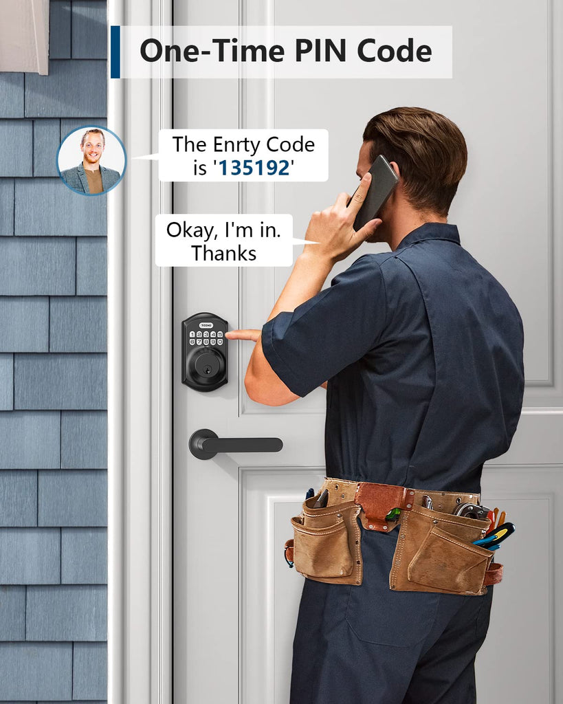 Keyless Entry Deadbolt with Keypad for Front Door, Matte Black