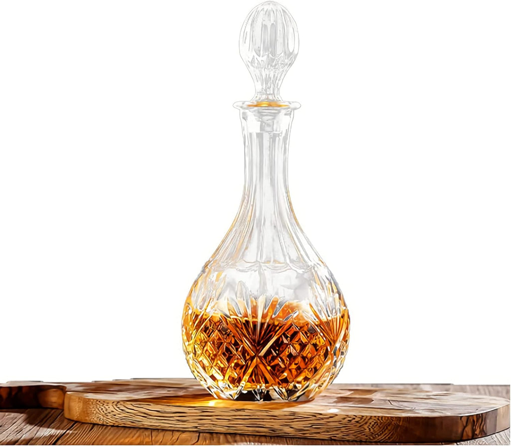 Whiskey Decanter with Airtight Glass Stopper, Liquor Decanter,28OZ