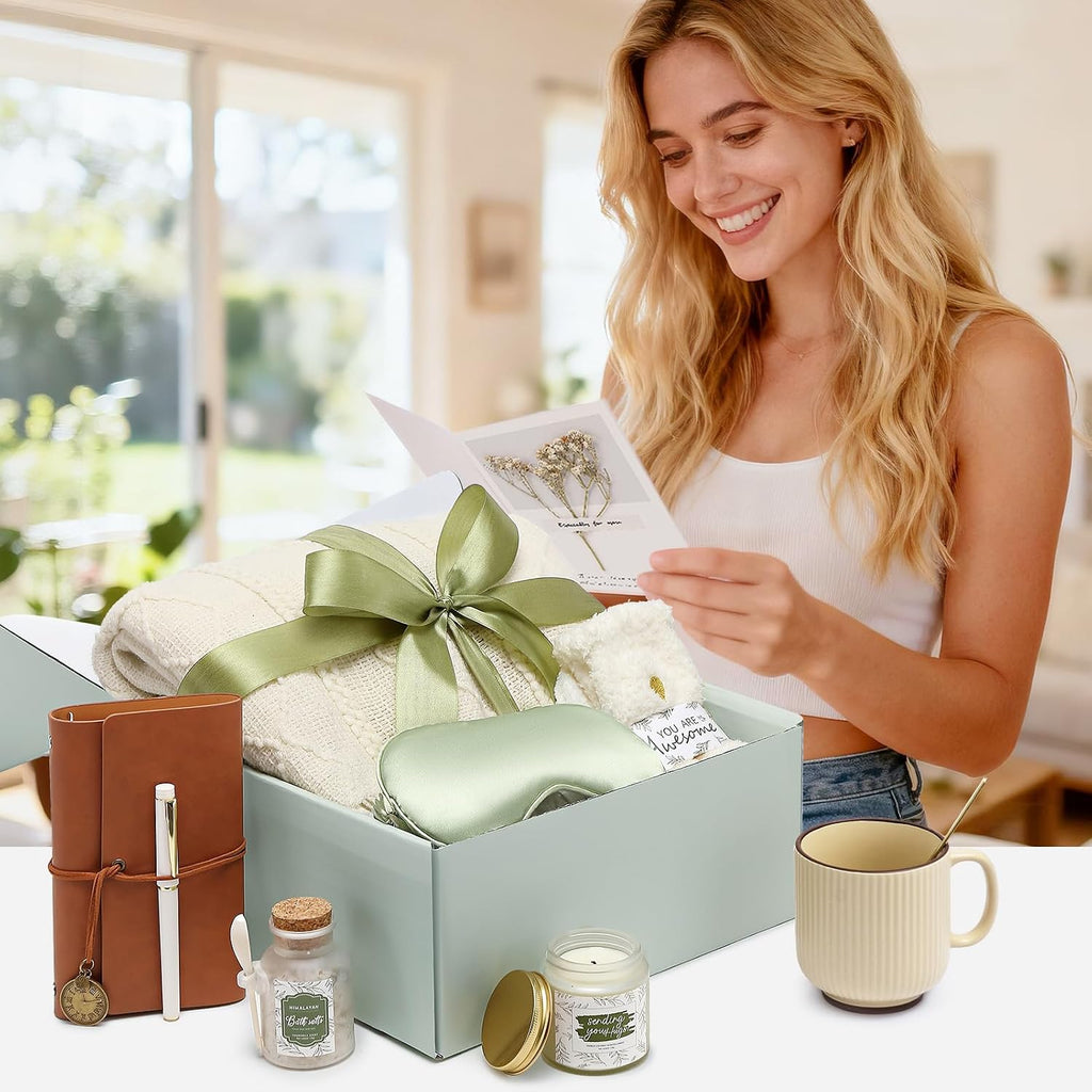 Mothers Day Get Well Gifts for Women Self Care Gift Basket - Birthday Gifts for Women Spa Care Package - Sympathy - Set of 13