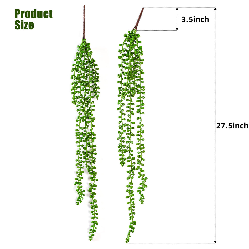 9PCS Artificial Hanging Succulents, 27.5" String of Pearls Plant