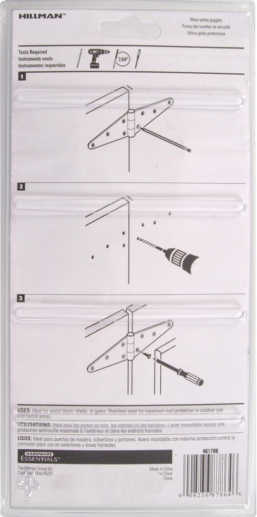 Heavy Duty Strap Hinges Stainless Steel 6"