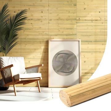 Natural Bamboo Wall Panel, 12 x 96 Inch, Natural