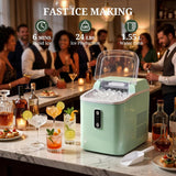 Nugget Ice Maker Countertop, 6-Min Fast Chewable Pellet Ice, 24lbs/24H Portable Ice Machine with Self-Cleaning, Ice