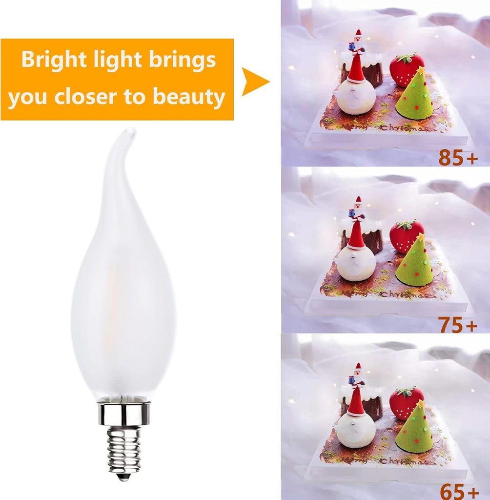 Frosted Candelabra Light Bulb E12 LED Bulb 25Watt Equivalent 4000K