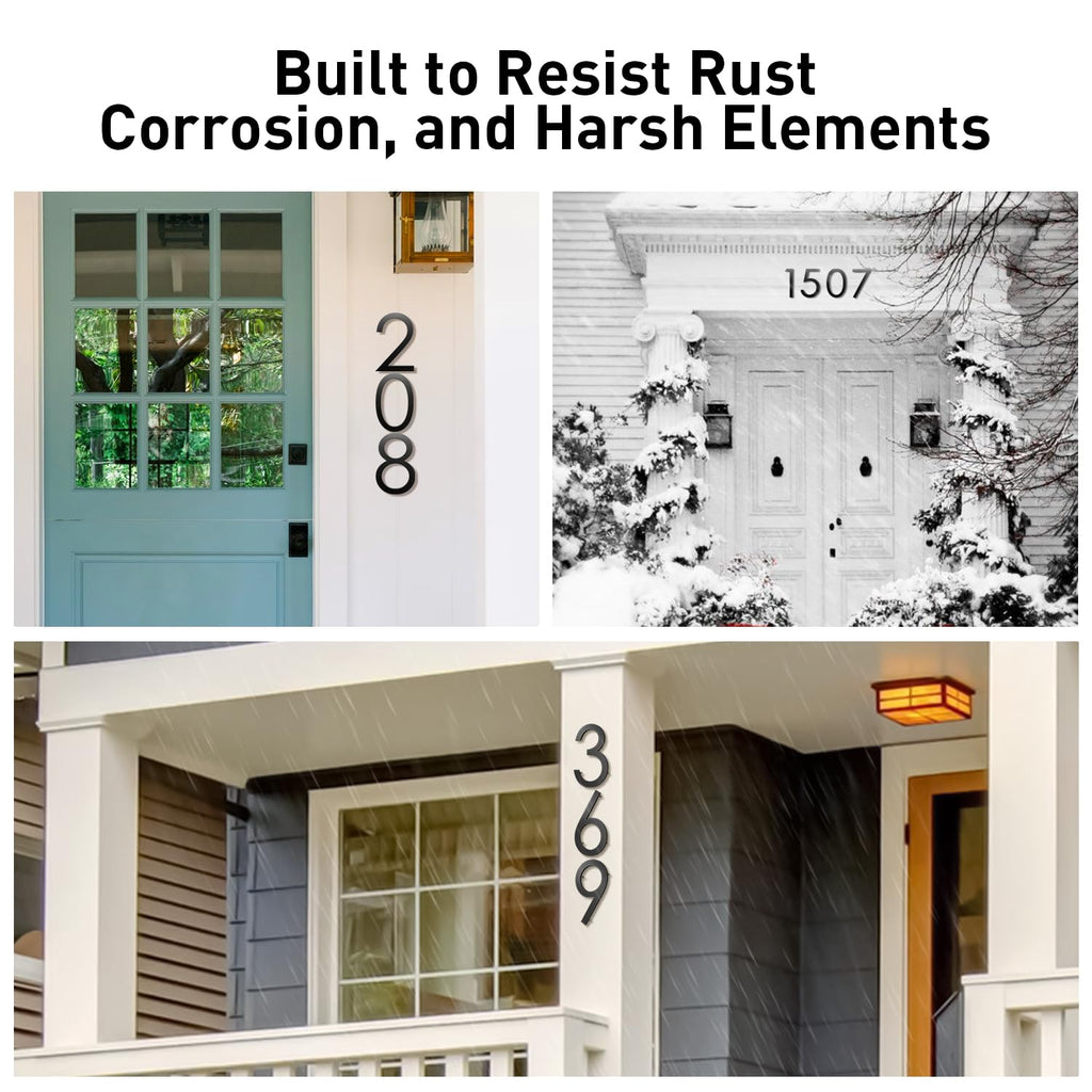 8 Inch Black House Number 2 for Outside - Modern Floating Address Numbers, Aluminum, Weather-Resistant & Rust-Proof