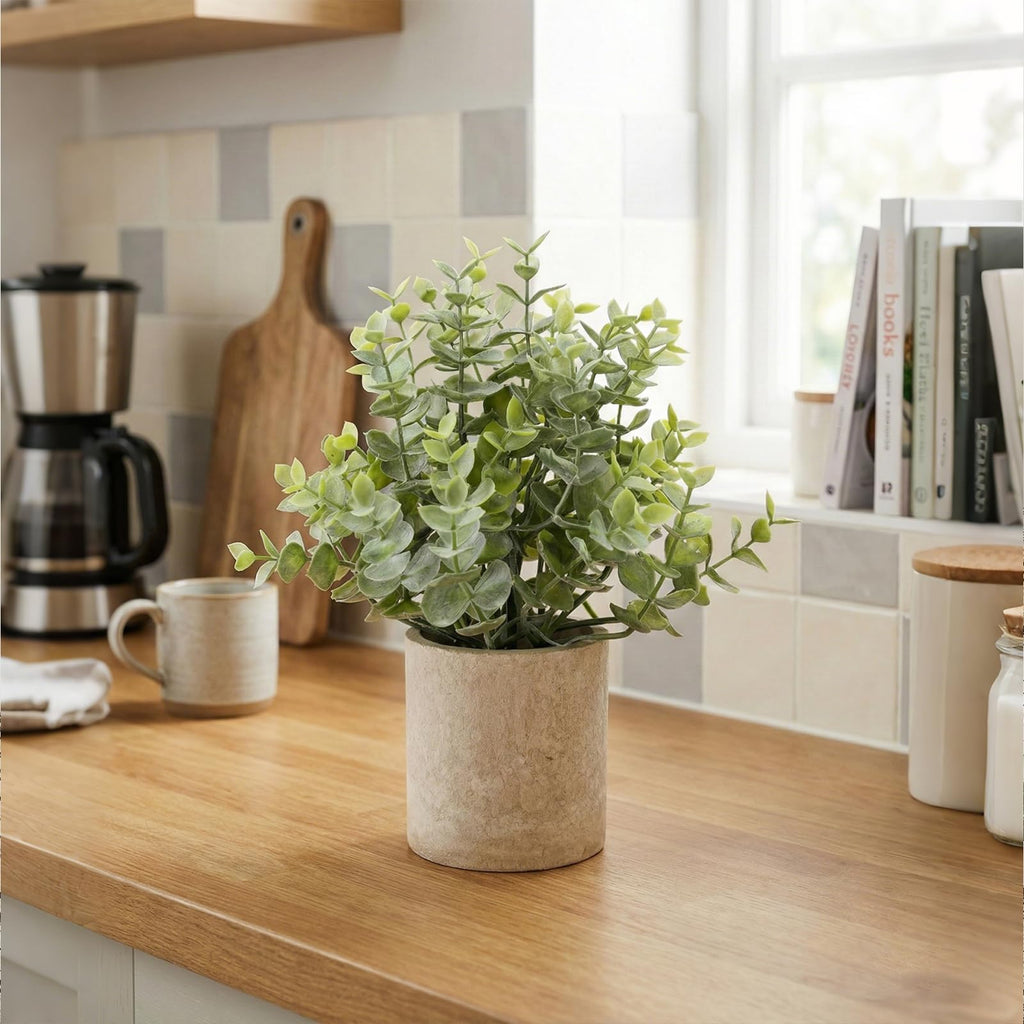 2 Pack 10" Small Fake Plants Small Plants Office Decor