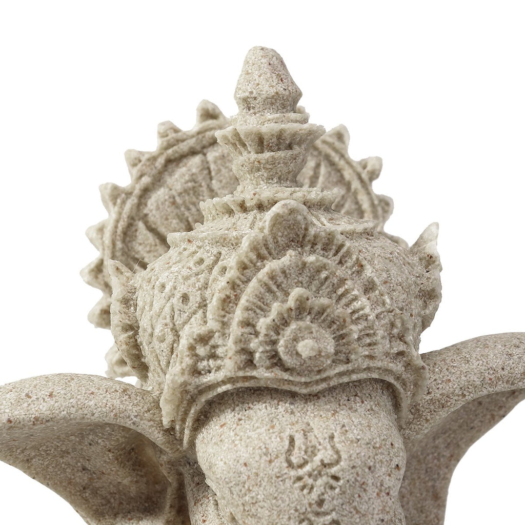 Elephant Statue Sculpture Sandstone Ganesha Buddha Figurine