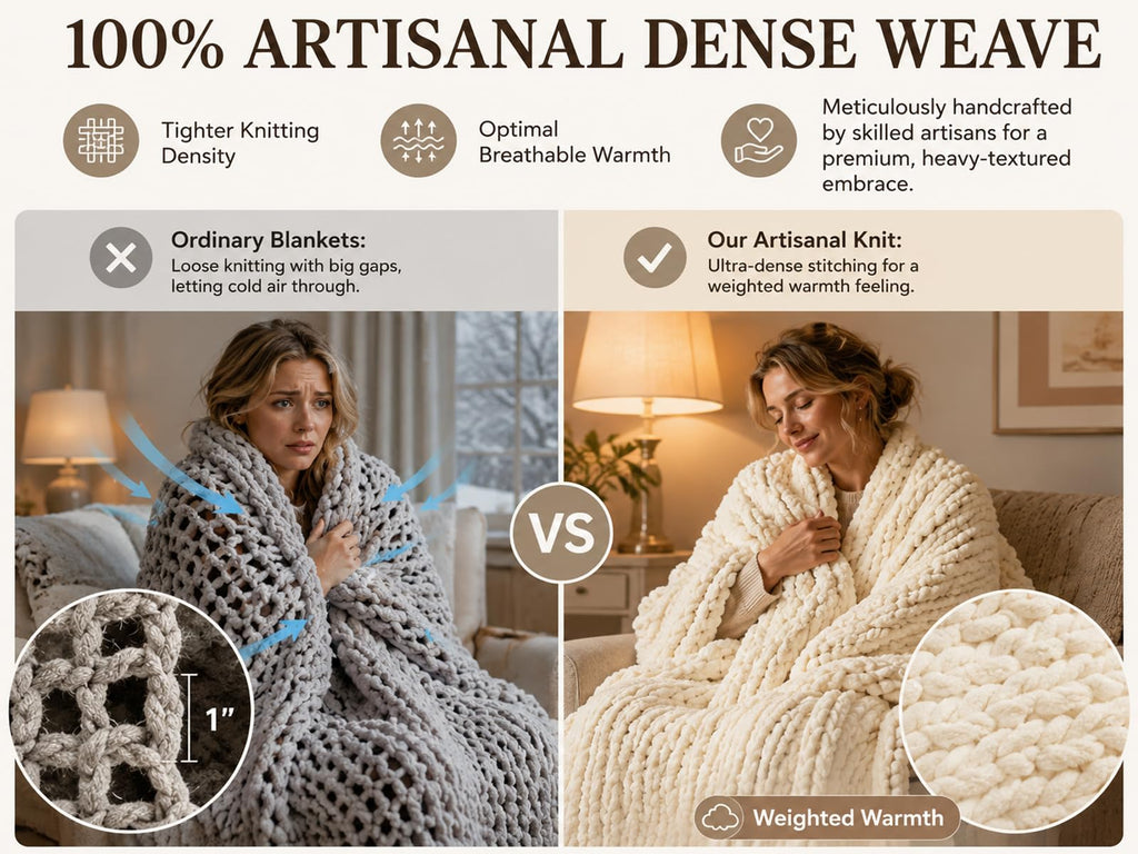 Luxury Chunky Knit Throw Blanket, Boho Chenille Cable Knit Blankets 50x60