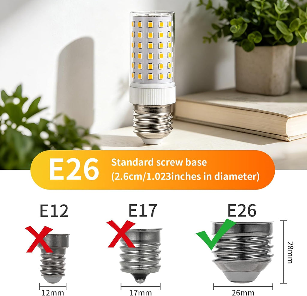 3 Pack E26 LED Bulb 60 Watt Equivalent, Dimmable Corn Light Bulb, Warm White 3000K, 7W 120V, 800LM, for Indoor Light