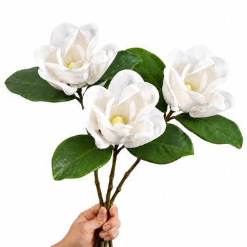Magnolia Flowers Faux, Magnolia Home Decor, 3 Stems
