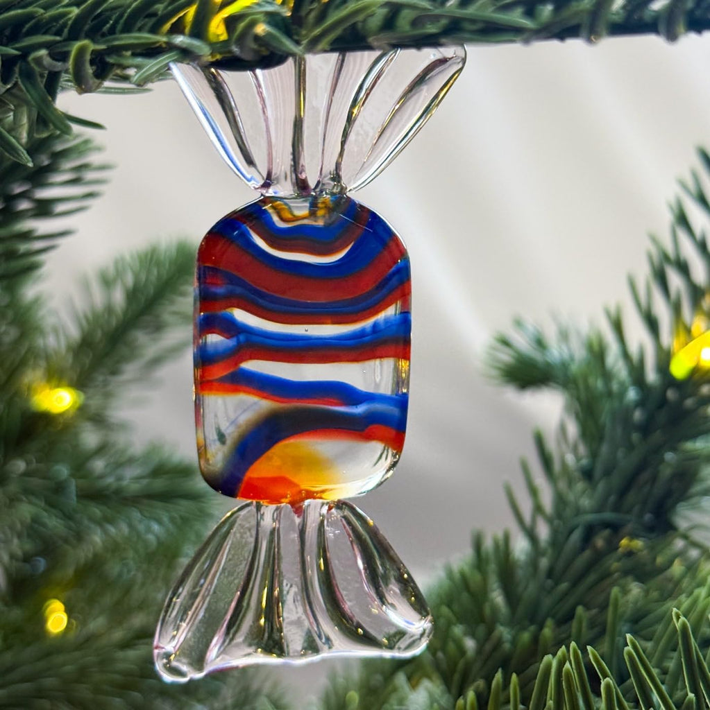 Murano Glass Candy Ornaments, Handmade in Italy (Set of 3)