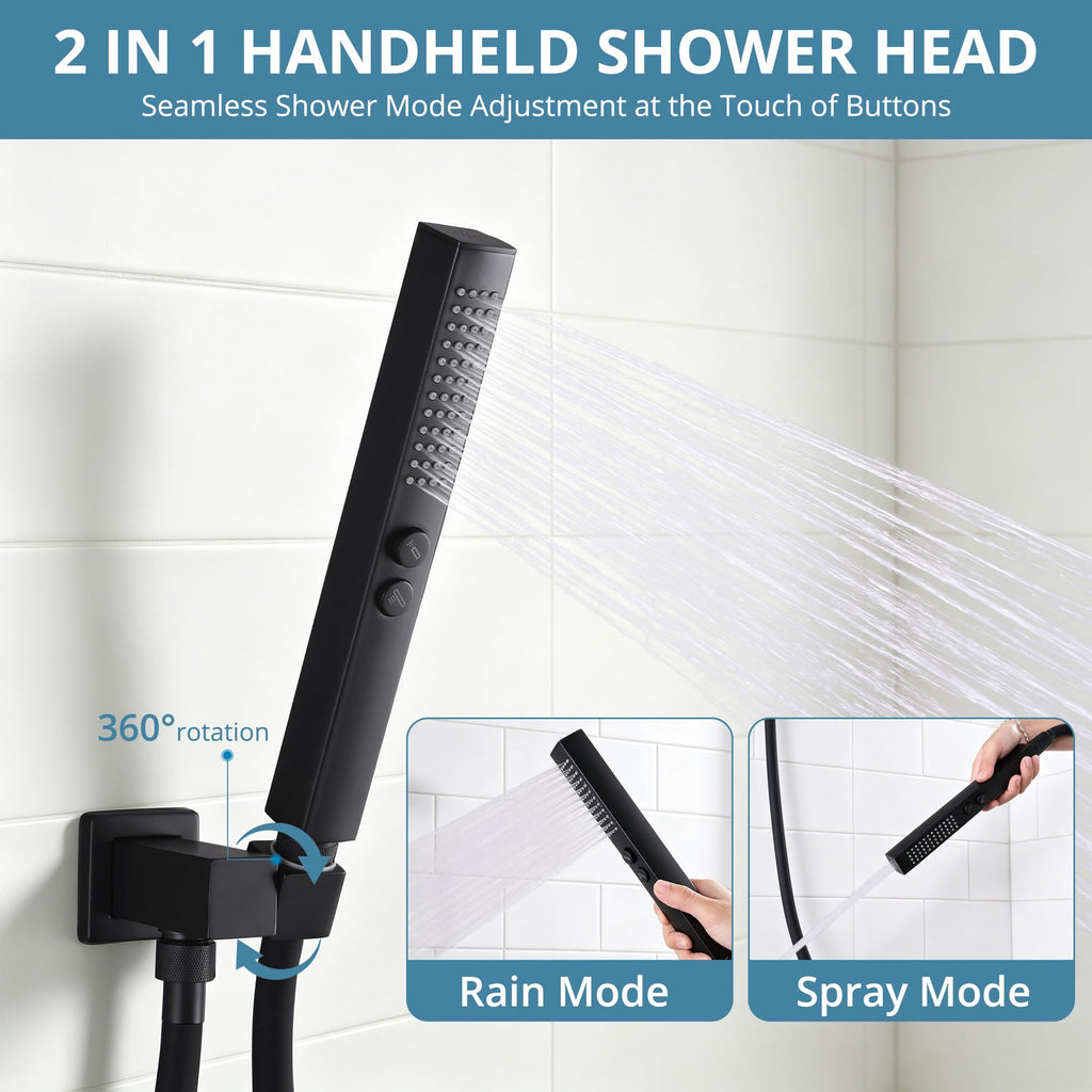 16 Inch Rainfall Shower System Ceiling Shower Head with Handheld