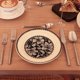 Silverware Set Flatware Set Matte Silver Cutlery Set with Hexagon Handle Forged Stainless Steel 20 Pieces
