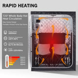 Gollense Portable Infrared Sauna for Home Spa 2 Person Full Size Personal Far Infrared Sauna Box with 2 Foldable