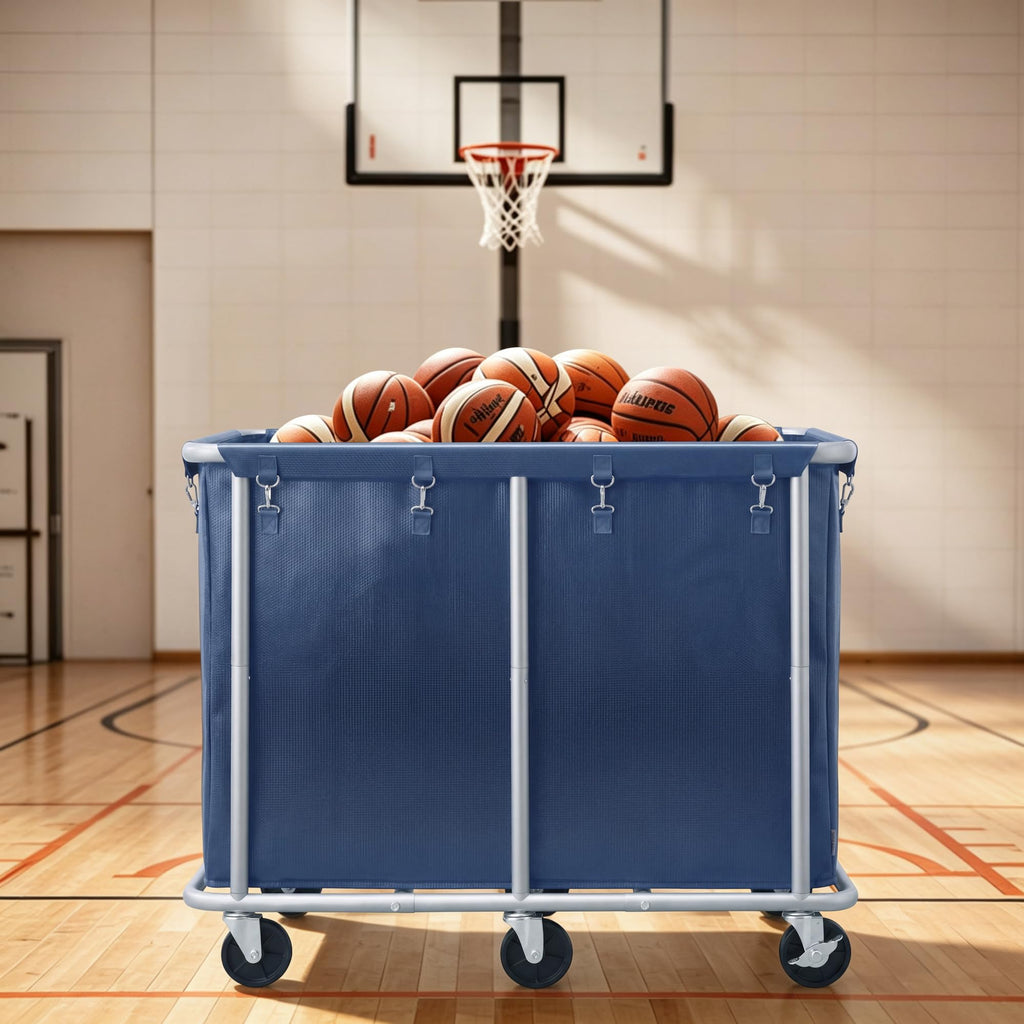 Commercial Laundry Cart with Wheels, 420L Blue