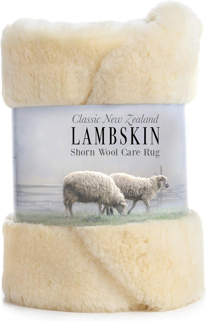 Genuine New Zealand Baby Sheepskin, Soft Shorn Wool, Large 34-36 in | Genuine New Zealand shorn-wool baby sheepskin
