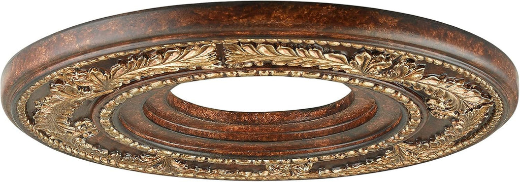 Ceiling Medallion in Verona Bronze with Aged Gold Leaf Accents 12D x 1.25