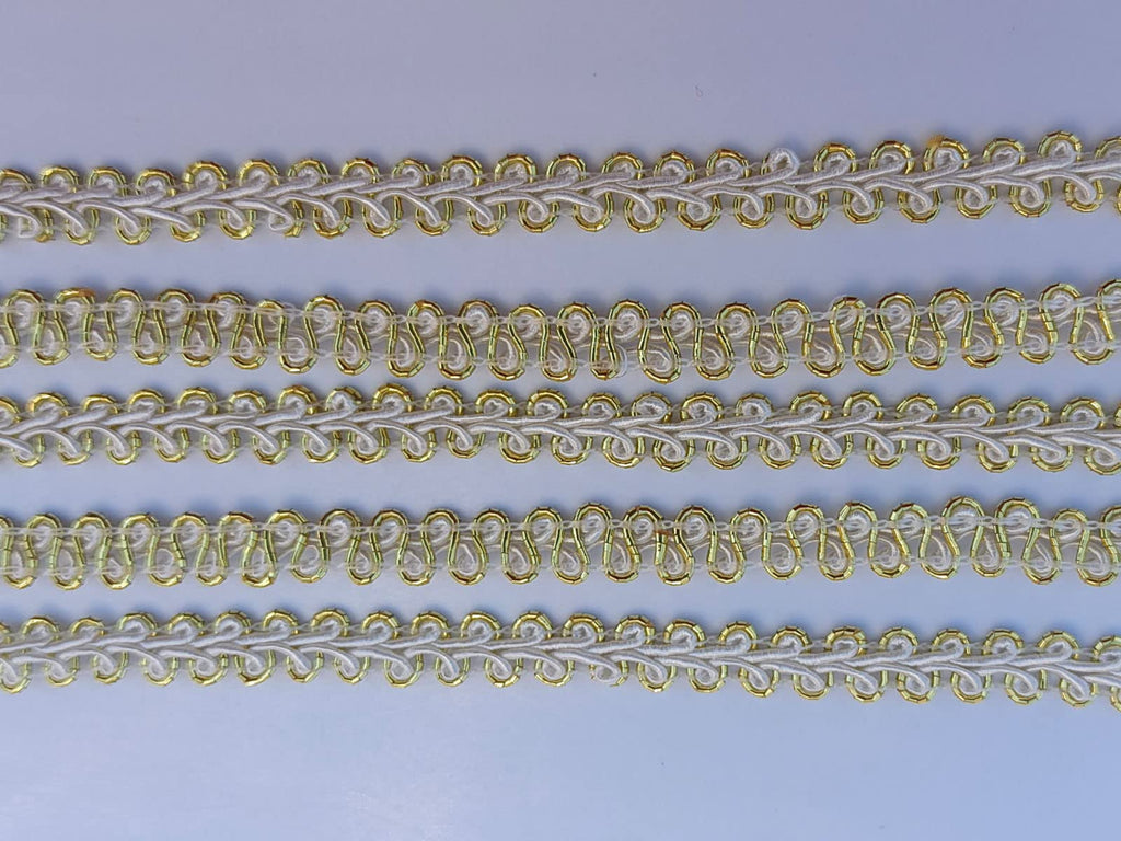 3/8 Inch Gimp Braid Trim 50 Yards for Upholstery Costume DIY Crafts (1325 Green White)