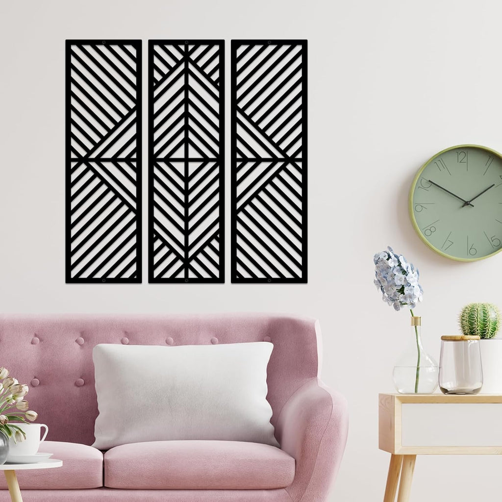 Geometric Home Metal Wall Decor, Minimalist Modern Wall Art - Set of 3