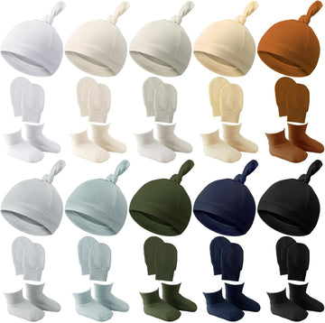 10 Set Newborn Baby Socks Hat and Mittens