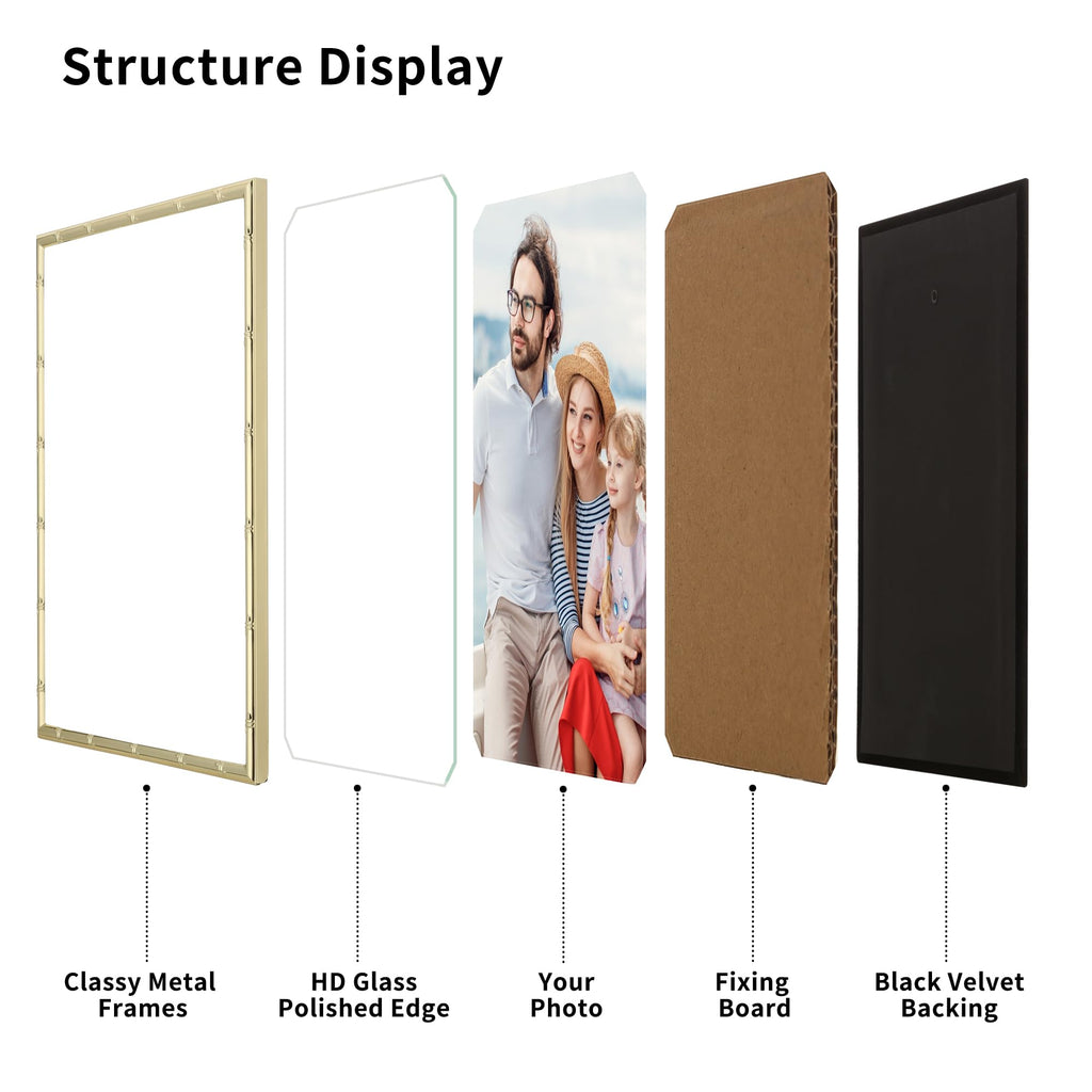 Gold 8.5x11'' Bamboo Detail Designs Metal Certificate Frame 2pack, 8.5x11'' Document Frames, Elegant Gold Plated