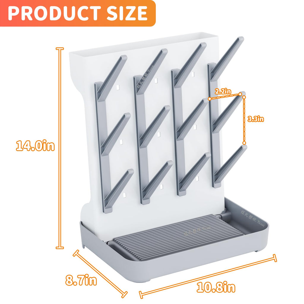 Vertical Baby Bottle Drying Rack,Space Saving Countertop Baby Drying Rack for Bottles,Large Baby Bottle Station
