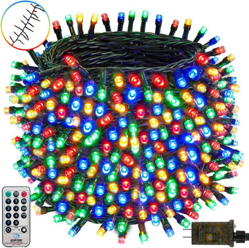 50FT 1000LED Cluster Christmas Lights with Remote, Multicolor