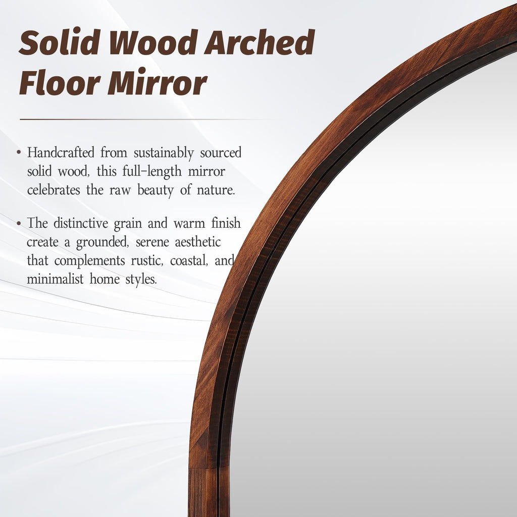 Full Length Mirror 76"×41" Floor Mirror Standing Tall Mirror, Arched Stand up Large Wall Mirrors, Freestanding Full