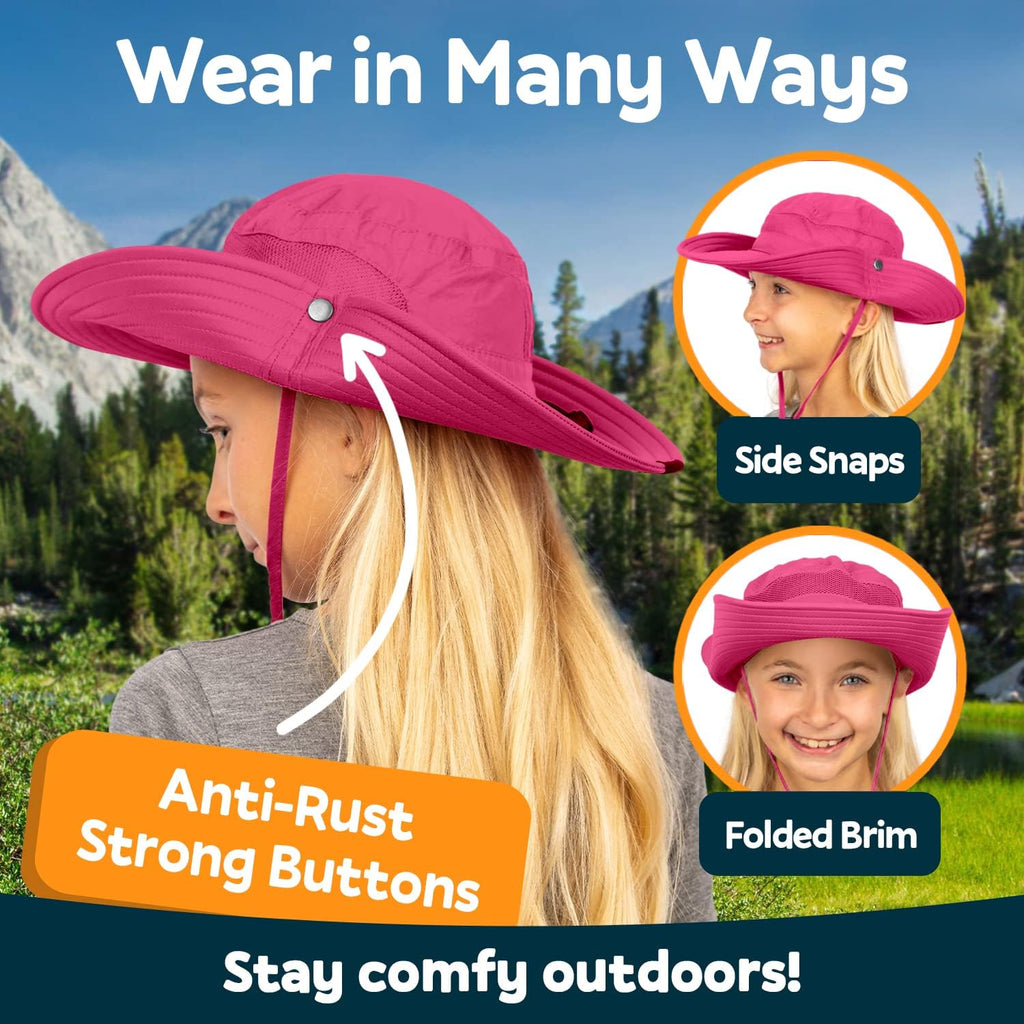 Kids Sun Hat UPF 50+ Sun Hats for Kids Girls Boys Wide Brim Beach