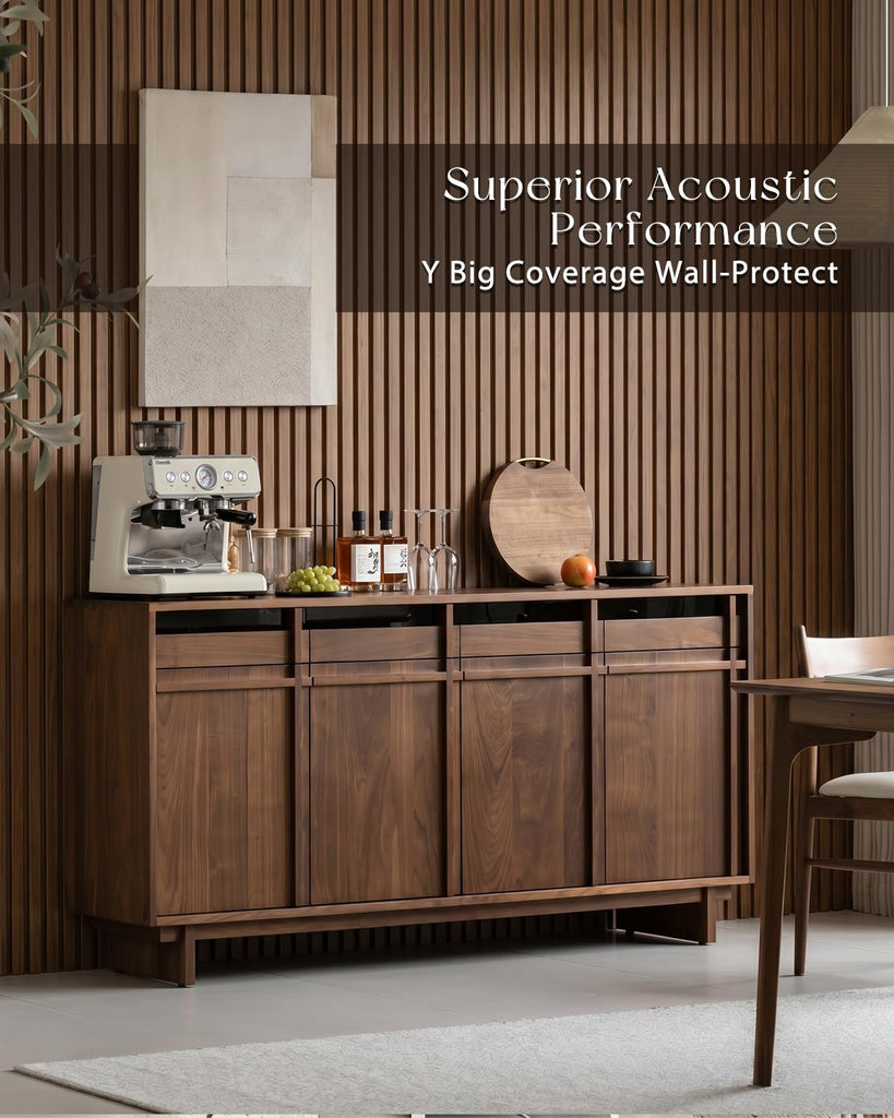 Large Felt Acoustic Wall Panels,Brown stripes, 70.87'' x 47.24''