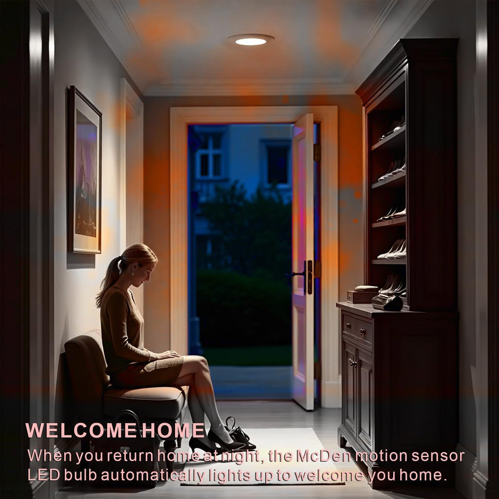 Motion Sensor Light Bulb, PAR38 16W Equivalent 100W 6000K Daylight, Indoor Motion Activation Detector Light Bulb, E26