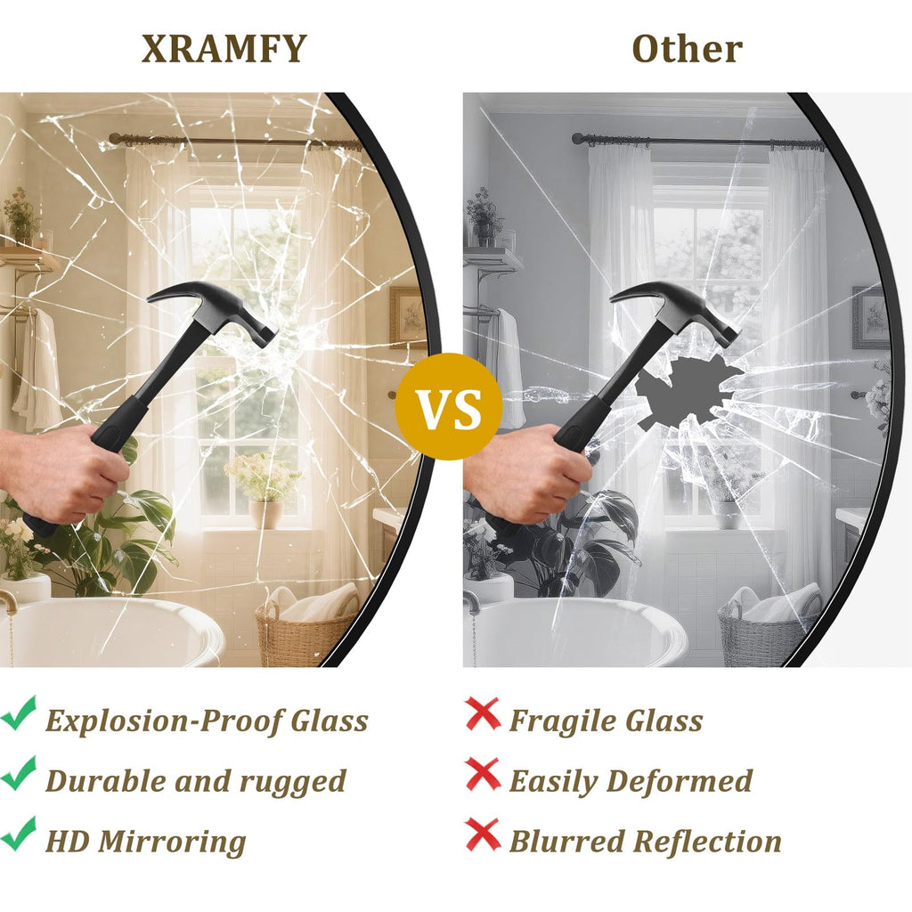 40 Inch Round Mirror - Black Circle Mirrors