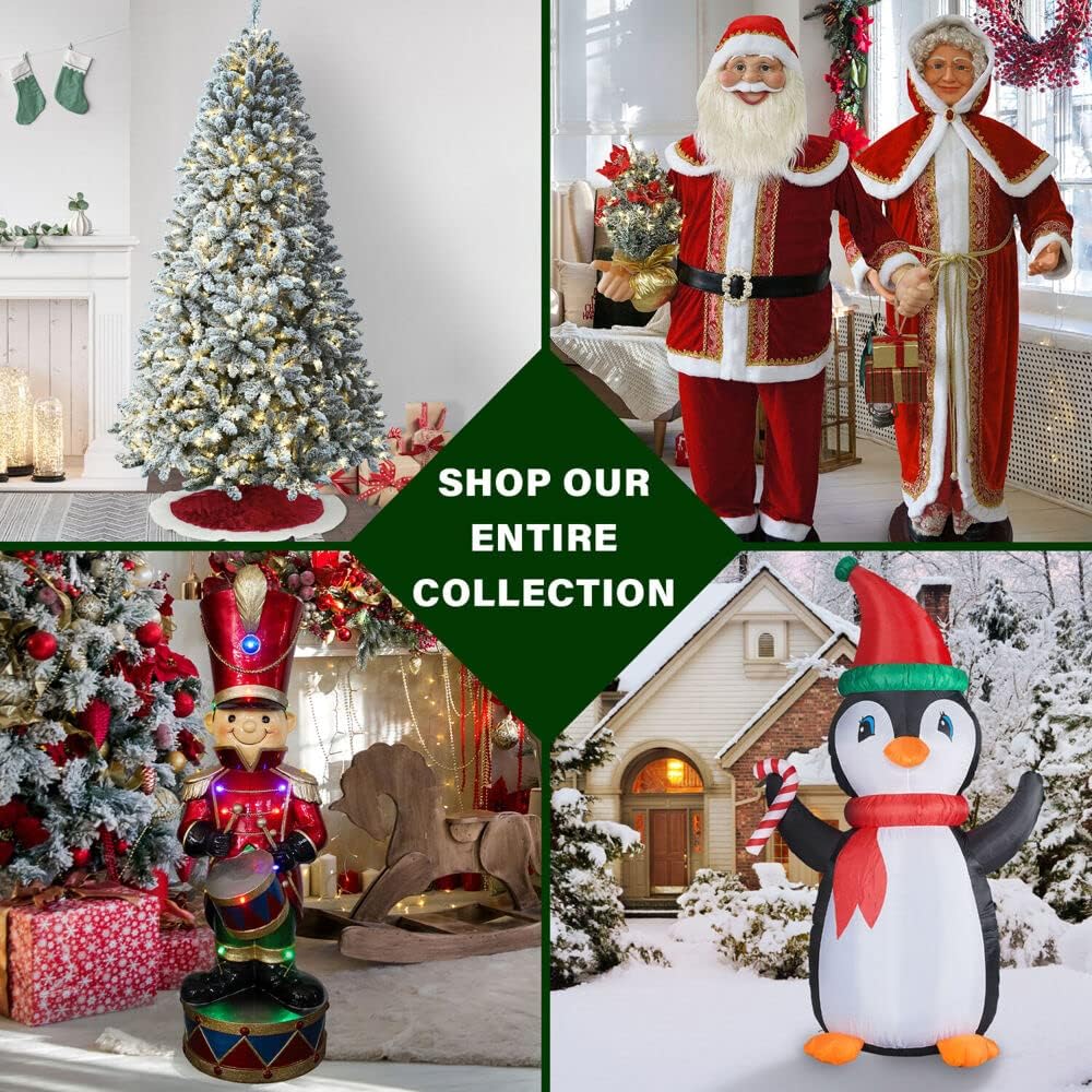 7.5-Ft Slim Mountain Pine Snow Flocked Christmas Tree