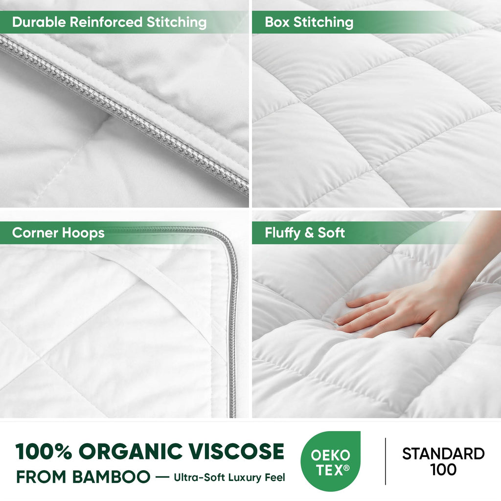 Cooling All-Season Down Alternative Comforter, Silver-Treated Lightweight Duvet Insert, Cool-to-The-Touch Bedding