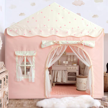 Kids Play Tent with Double Door Children's Playhouse Tents Castle for Girls