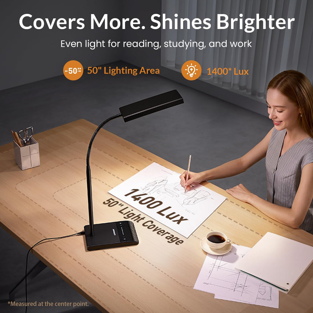 Desk Lamp, 800LM LED, True Eye-Caring for Reading