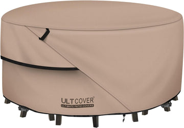 Round Patio Furniture Cover - Outdoor Waterproof Table with Chair Set Cover 92 inch