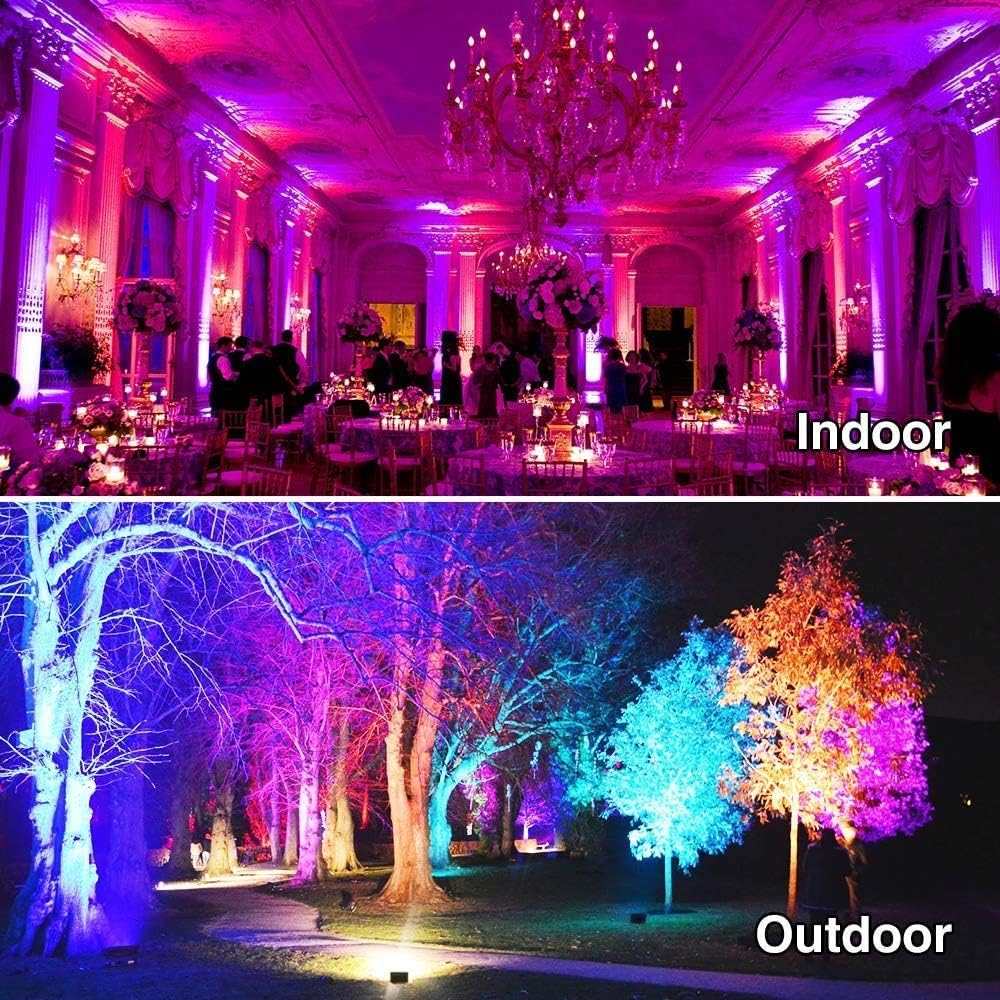 Led Flood Light 500W Equivalent, RGBW Led Outdoor Lights Colored Floodlight | Remote Control, 50W,5000ML 2700K,120