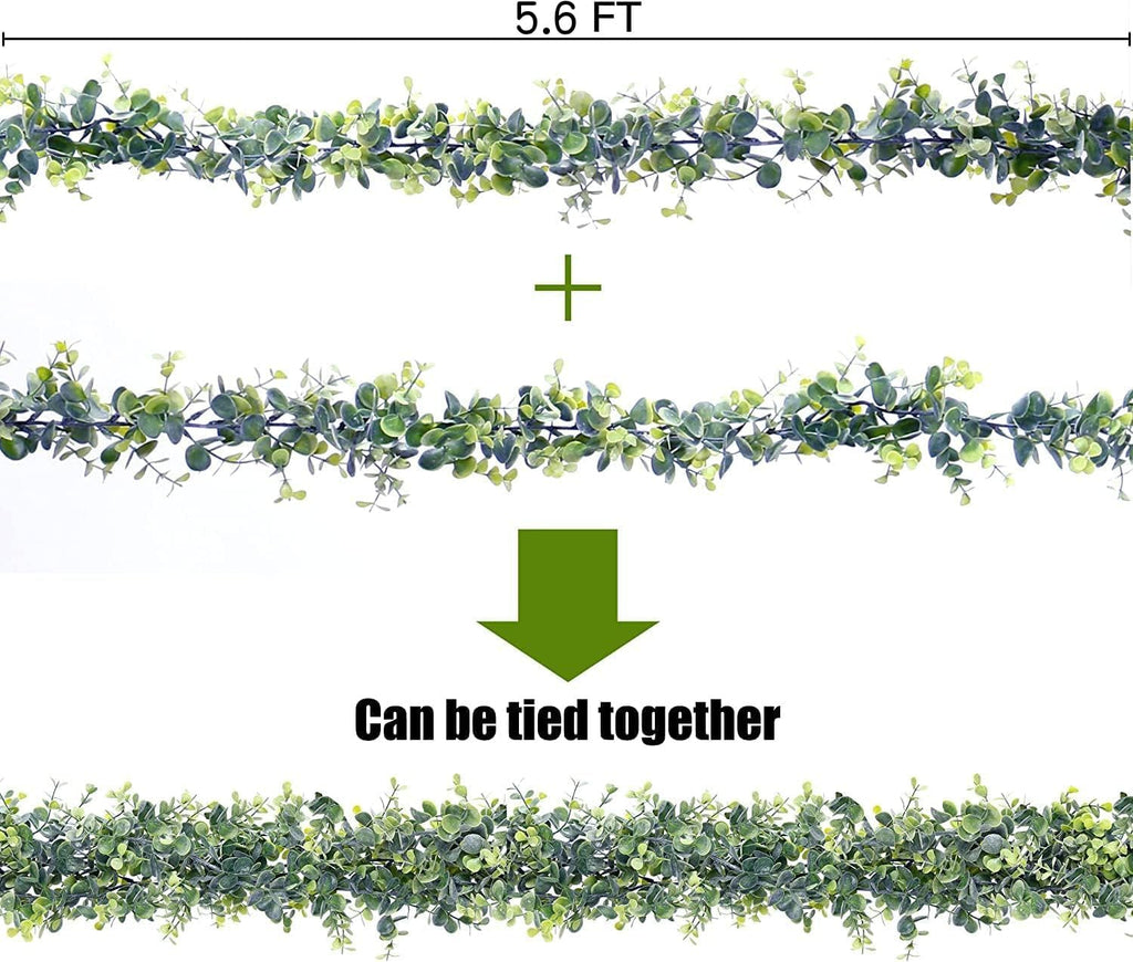 Artificial Eucalyptus Garland 4 Pack Fake Eucalyptus Greenery Garland Faux Hanging Plants Artificial Vines, 5.6 - Set of 4