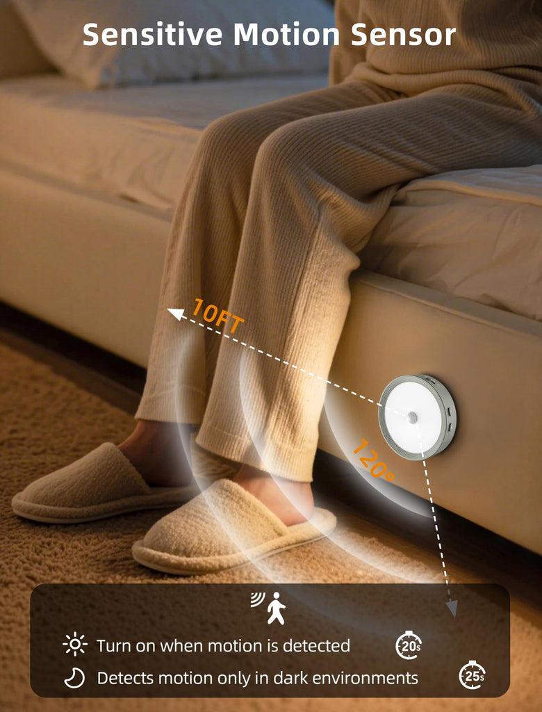 Led Puck lights Closet Lights Motion Sensor Cabinet Lights Grey