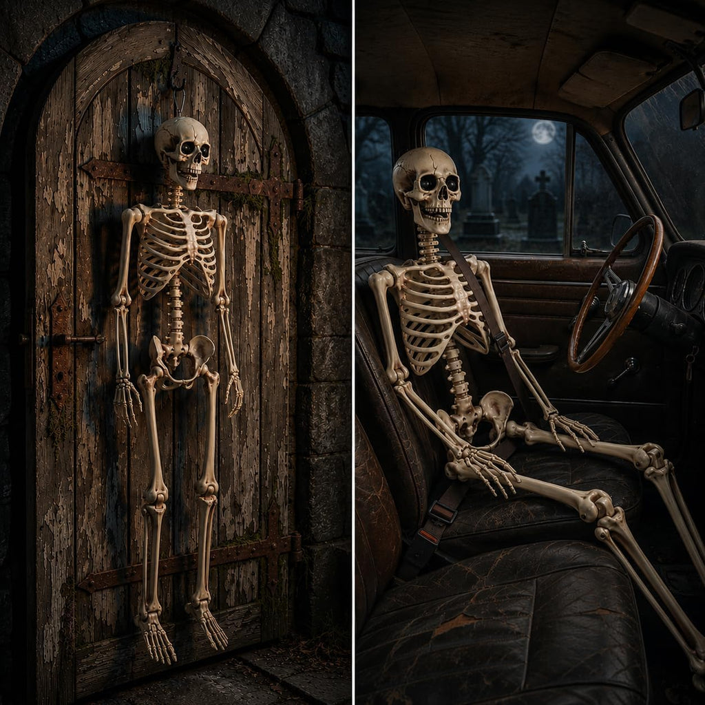 5.4ft Life Size Skeleton,Poseable Halloween Giant Skeletons Decorations Outdoor,Full Body Human Bones with Movable