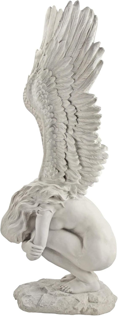Remembrance and Redemption Angel Religious Indoor/Outdoor Garden Statue, From Base to Top of the Wings Nearly 3 feet