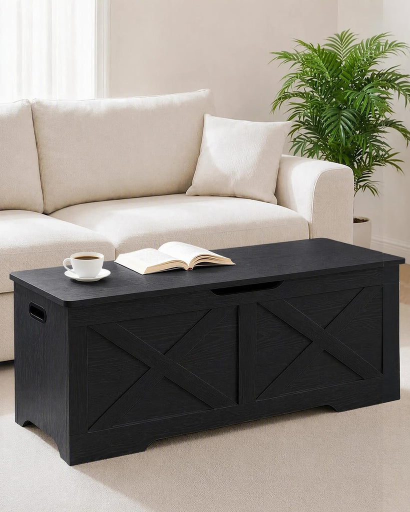 47.2" Storage Chest, Wooden Storage Bench, Entryway Shoes Bench