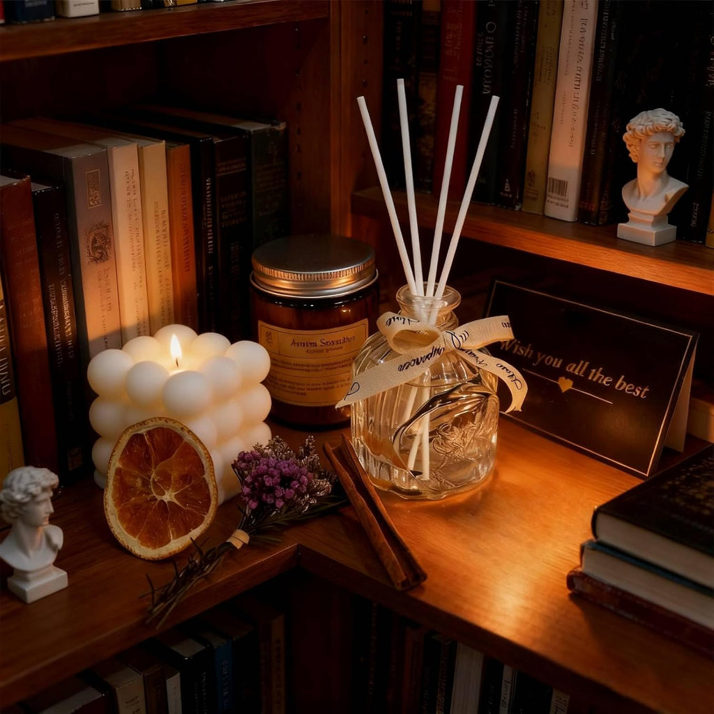 English Pear & Freesia Candle and Reed Diffuser Gift Set with - Long-Lasting Botanical Fragrance Aromatherapy