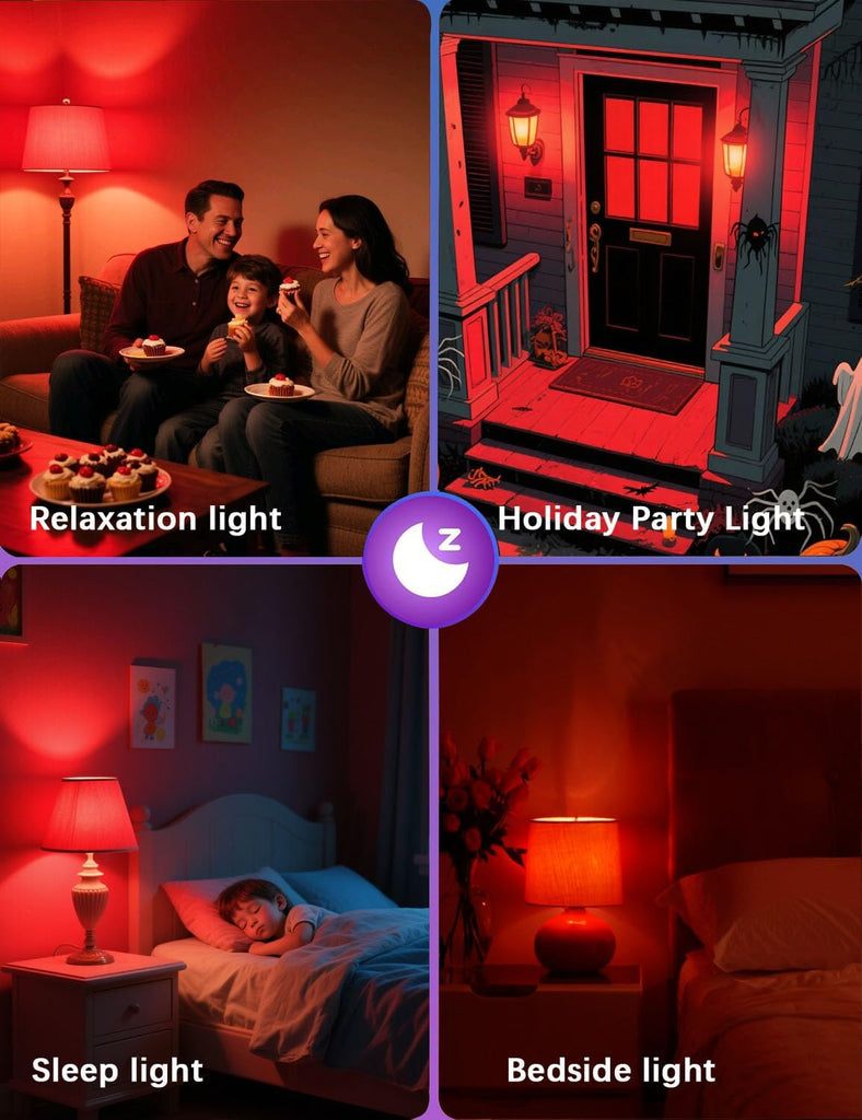 LED Red Sleep Light Bulb Dimmable, 650nm Promoting Melatonin Red Bulb