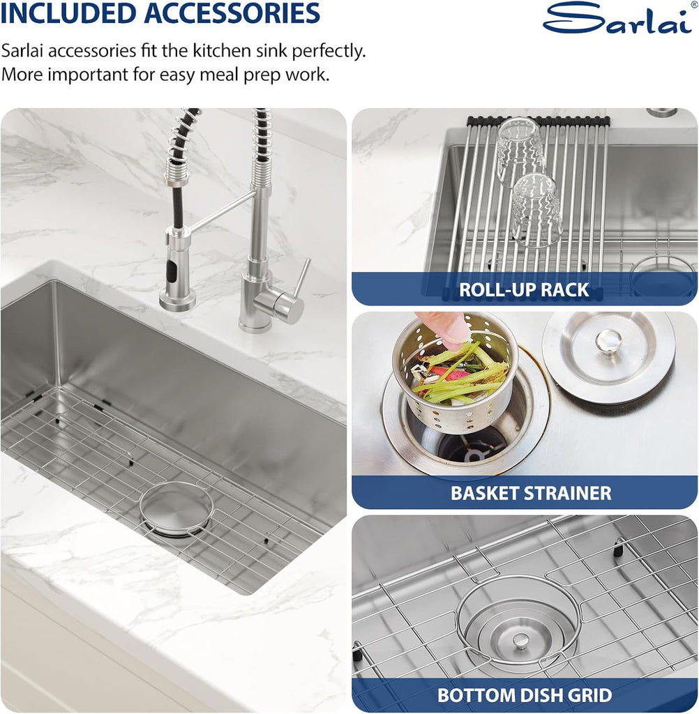 32 Undermount Kitchen Sink Stainless Steel - 32x19 Kitchen Sink Single Bowl Undermount Sinks 16 Gauge Round Corner