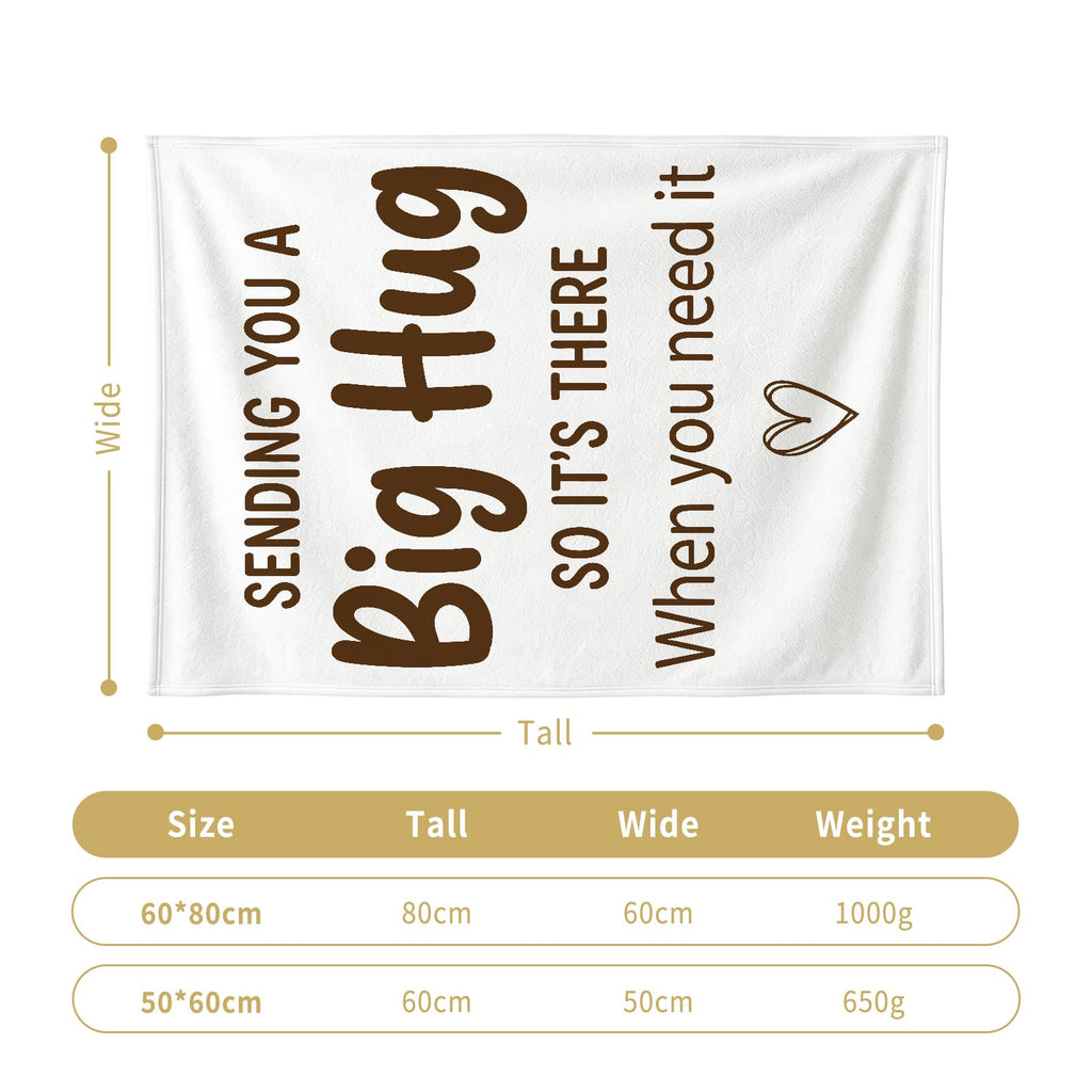 Big Hug Throw Blanket, Inspirational Comforting Sympathy Blanket, Soft Cozy Feel Better Gift Blanket for Couch, Bed