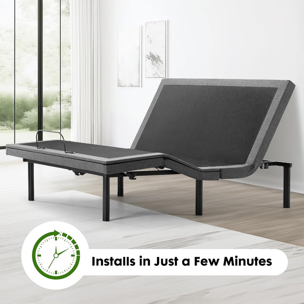 Full Adjustable Bed Frame, Electric Base, USB, Zero Gravity